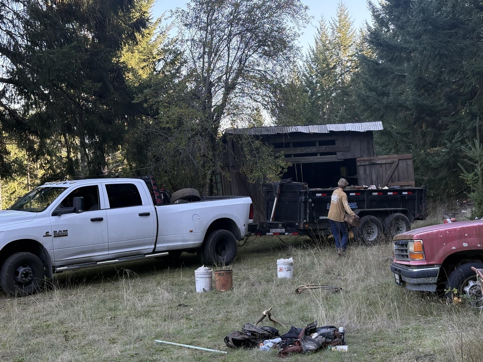 Commercial land clearing equipment working on a site